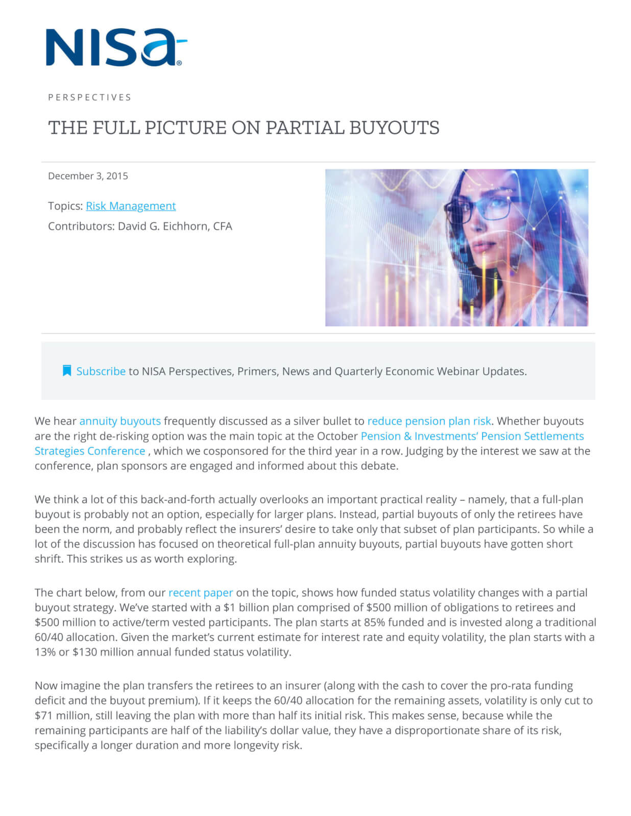 The Full Picture on Partial Buyouts NISA Investment Advisors, LLC