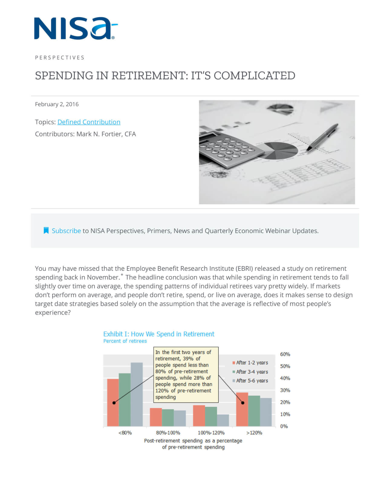 Spending in Retirement It's Complicated NISA Investment Advisors, LLC