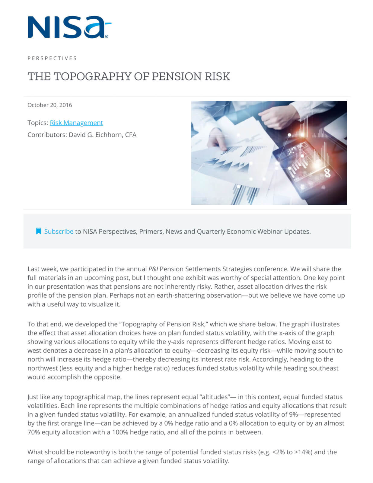 The Topography of Pension Risk NISA Investment Advisors, LLC