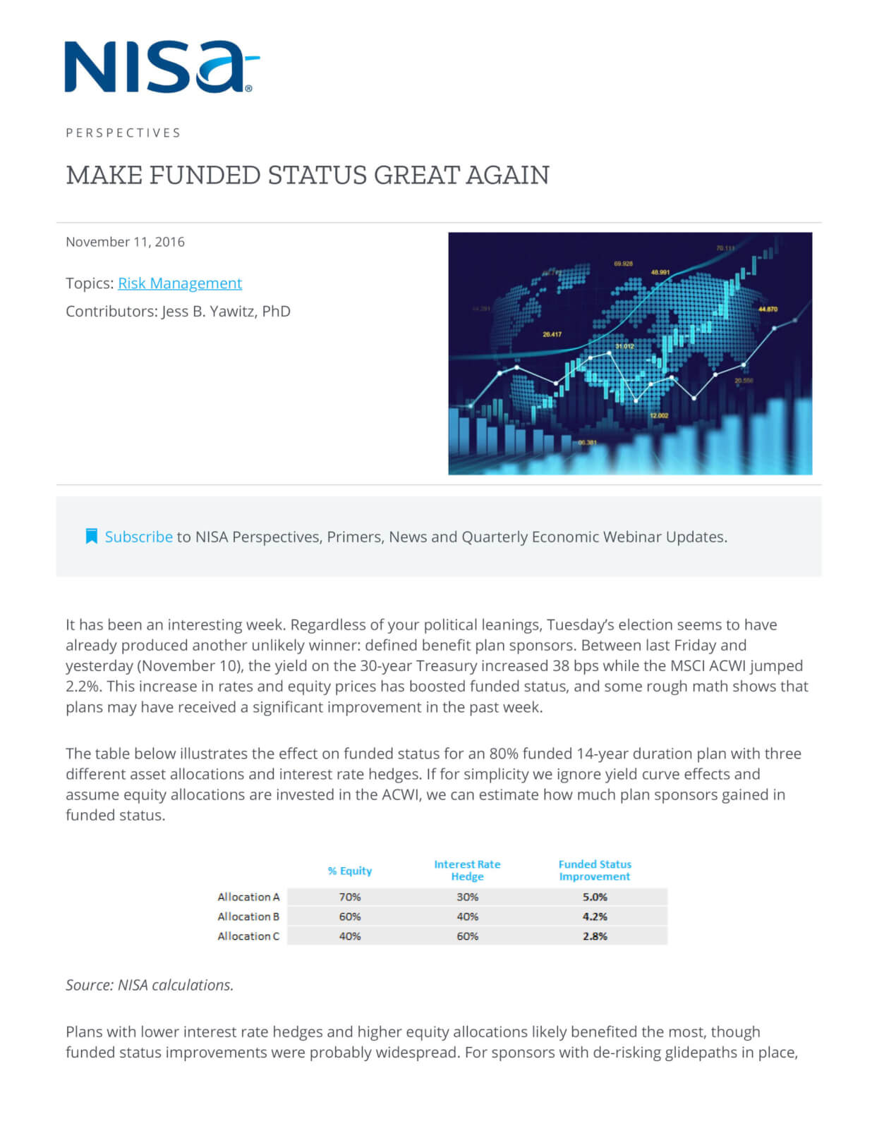 Make Funded Status Great Again NISA Investment Advisors, LLC