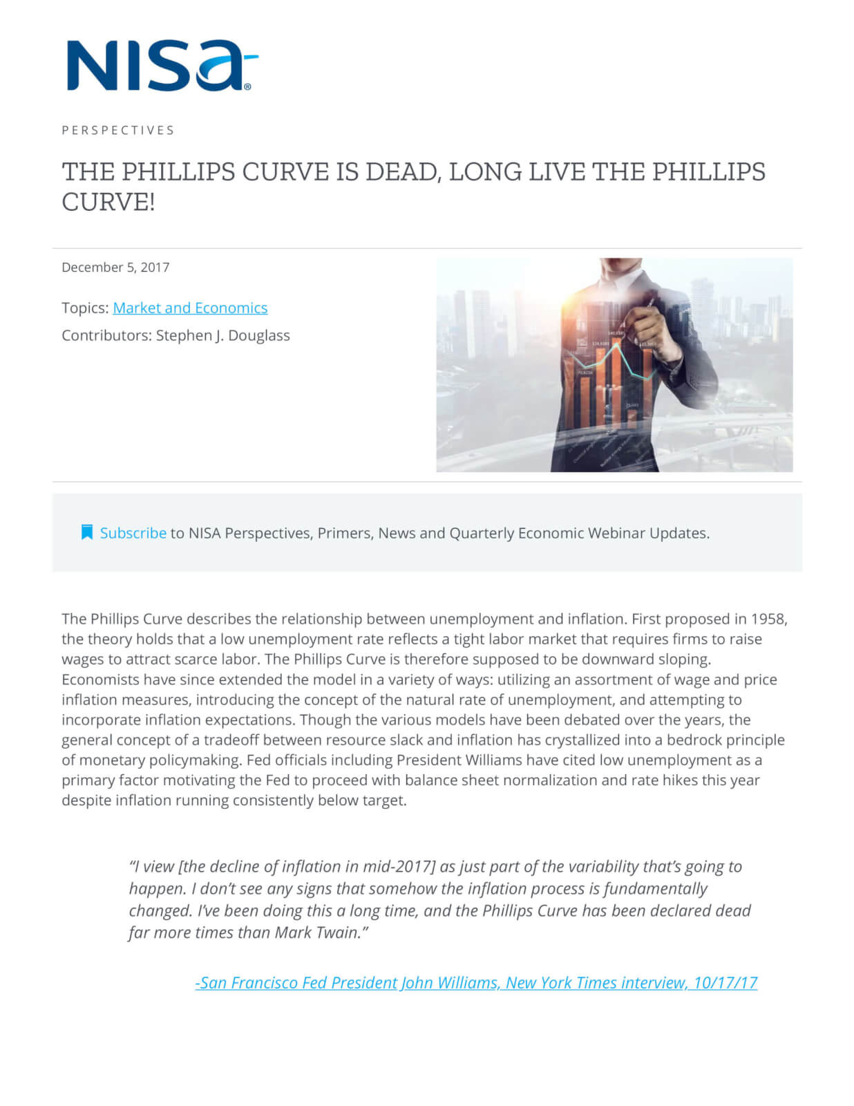The Phillips Curve is Dead, Long Live the Phillips Curve! NISA Investment Advisors, LLC