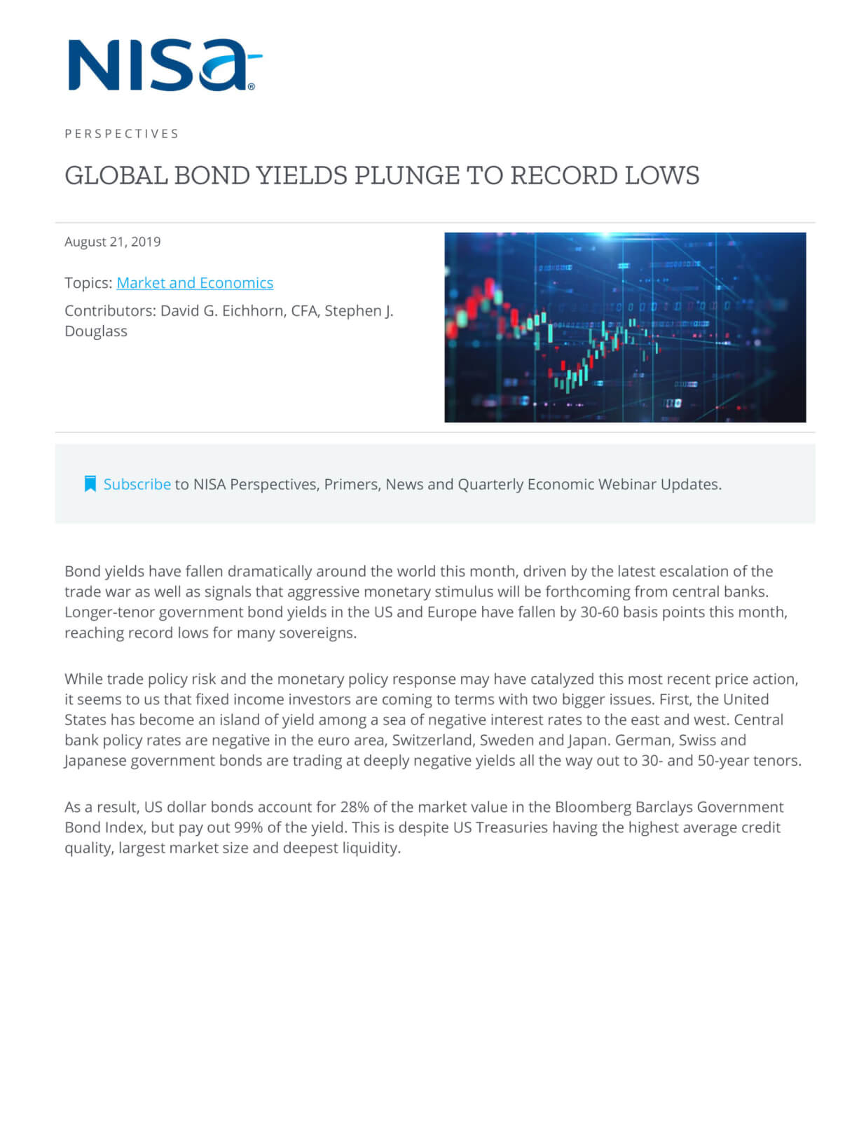 Global Bond Yields Plunge to Record Lows NISA Investment Advisors, LLC