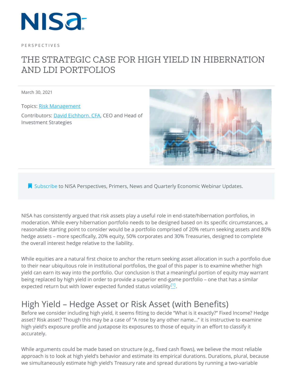 The Strategic Case for High Yield in Hibernation and LDI Portfol