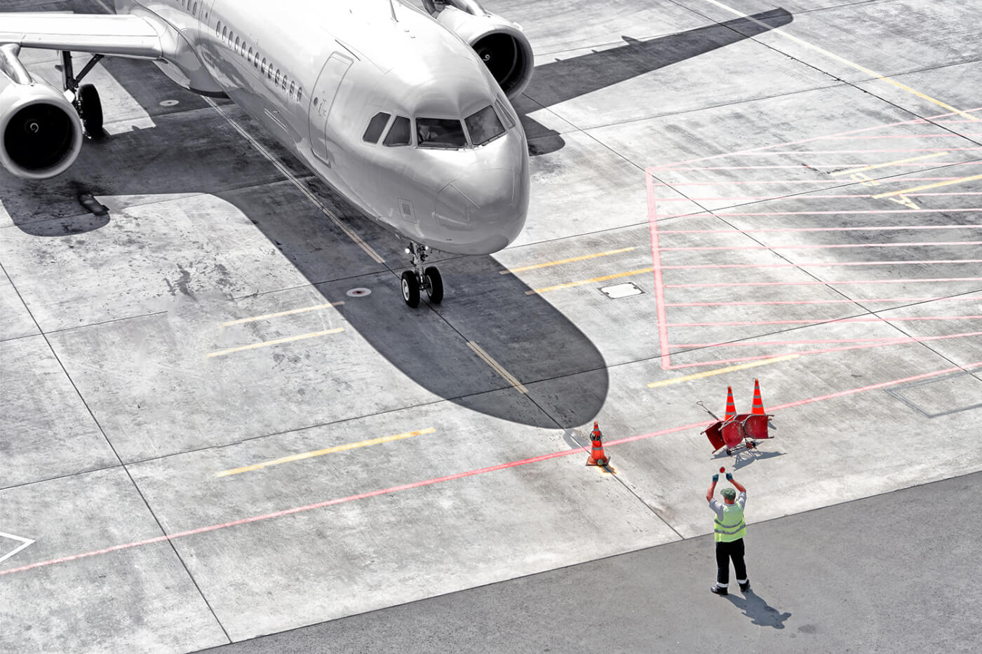 Airplane,Arrival,To,Airport,Runway,Aerial,Top,Down,Front,Closeup