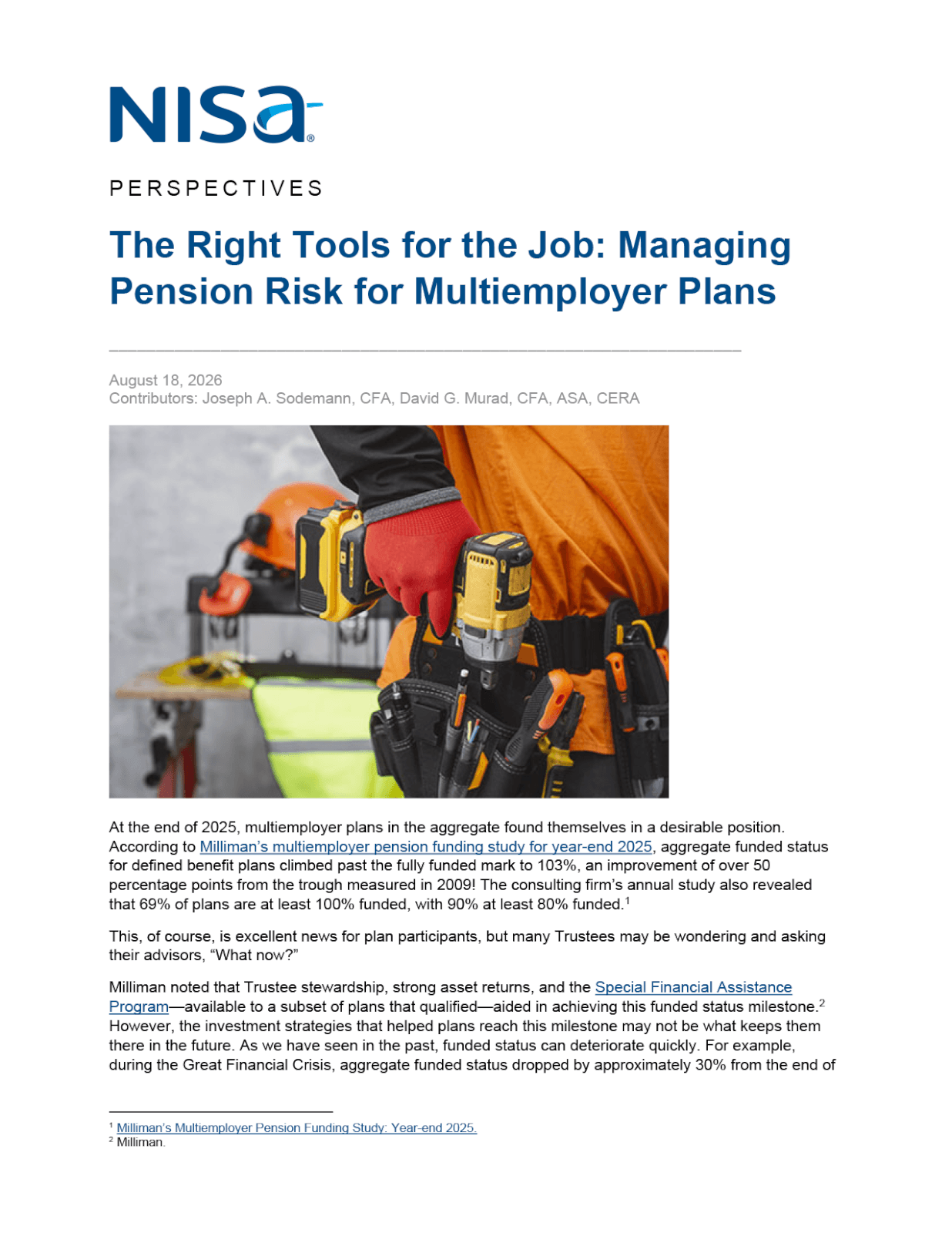 The Right Tools for the Job Managing P...Plans NISA Investment Advisors, LLC