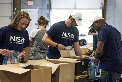 NISA charity with boxes