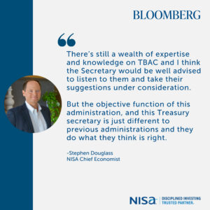 Bloomberg Quotes Stephen Douglass on the November Refunding